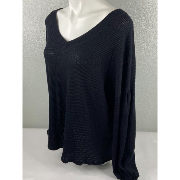 Andree Women 1X Black Sweater Long Sleeve Lightweight Casual NWT - Picture 4 of 9
